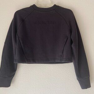 LULULEMON BLACK Smooth Spacer Cropped Pullover Graphic SZ 2